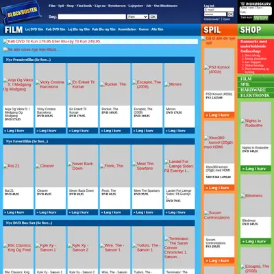 Blockbuster startsida 2009