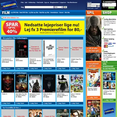 Blockbuster startsida 2012