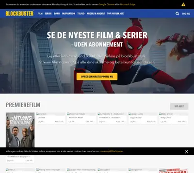 Blockbuster startsida 2018