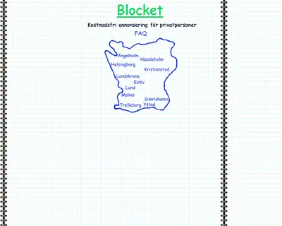Begblocket startsida 1996