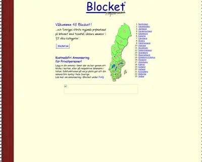 Begblocket startsida 1998
