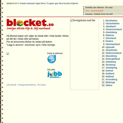 Begblocket startsida 2005