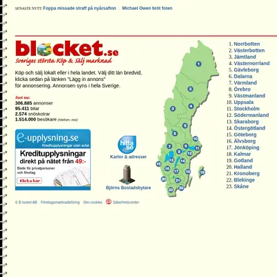 Begblocket startsida 2006