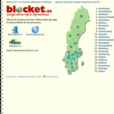 Begblocket startsida 2007