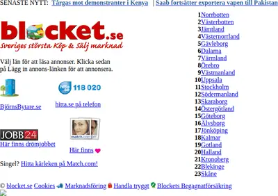 Begblocket startsida 2008