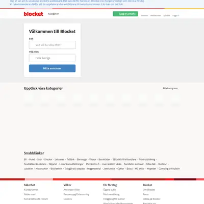 Begblocket startsida 2022