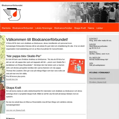 www.blodcancerforbundet.se startsida 2006
