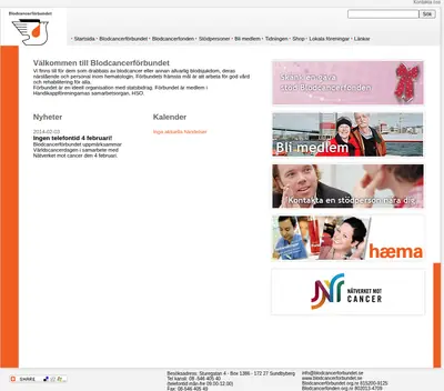 www.blodcancerforbundet.se startsida 2014