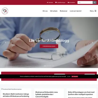 www.blodcancerforbundet.se startsida 2022