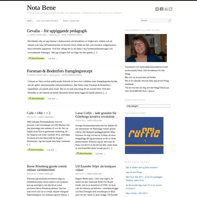 notabene.se startsida 2012