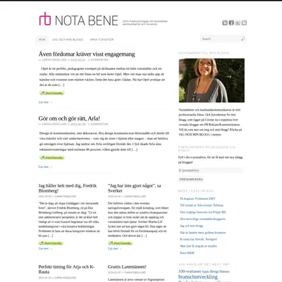 notabene.se startsida 2015