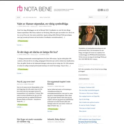notabene.se startsida 2016