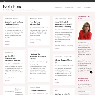 notabene.se startsida 2023