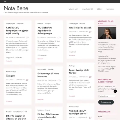 notabene.se startsida 2024