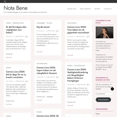 notabene.se startsida 2025