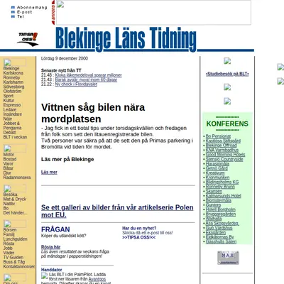 BÄNKEN startsida 2001