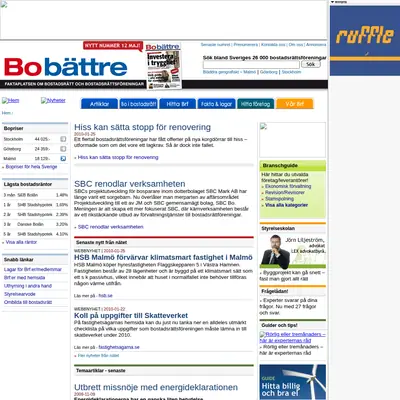 www.bobattre.se startsida 2010