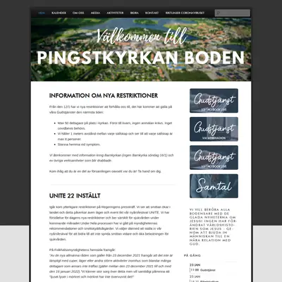 Pingstkyrkan Boden startsida 2022