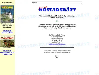 Allt om Bostadsrätt startsida 2000