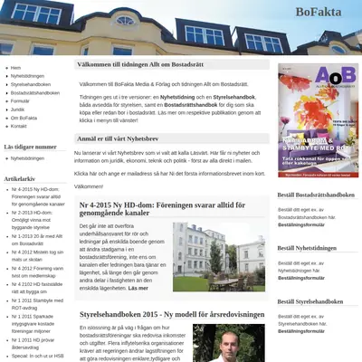 Allt om Bostadsrätt startsida 2016