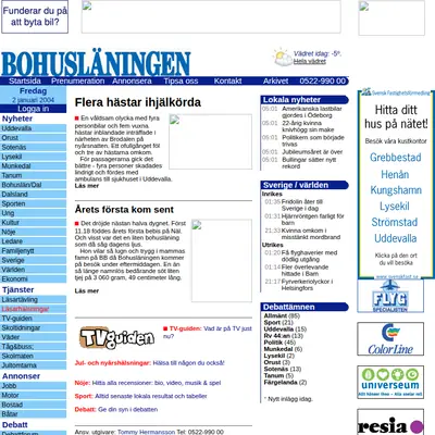 Bohusläningen startsida 2004