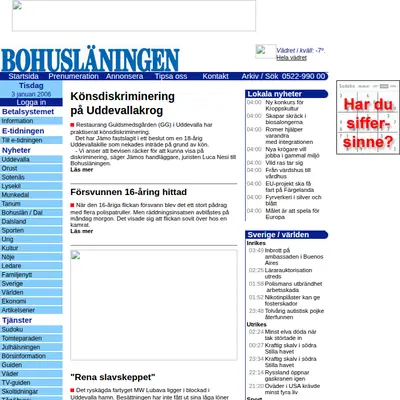 Bohusläningen startsida 2006
