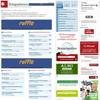 bolagsplatsen.se startsida 2009