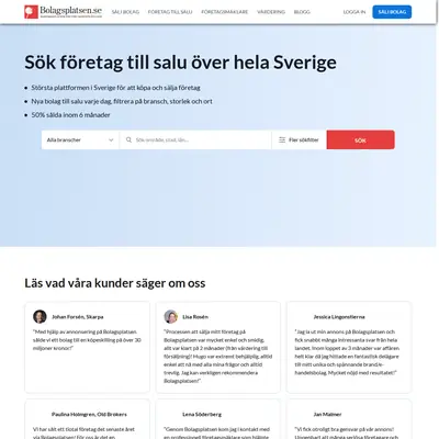 bolagsplatsen.se startsida 2024