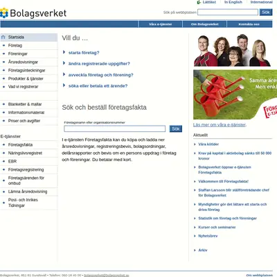 Nytt från Bolagsverket startsida 2010