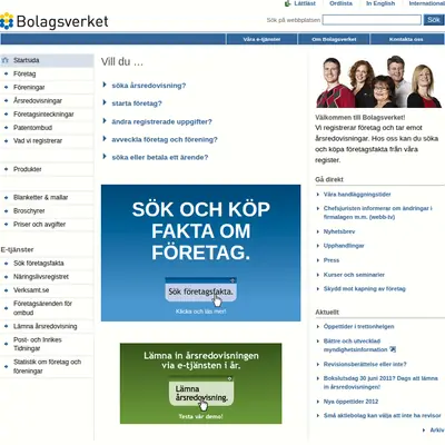 Nytt från Bolagsverket startsida 2012