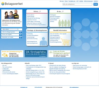 Nytt från Bolagsverket startsida 2013