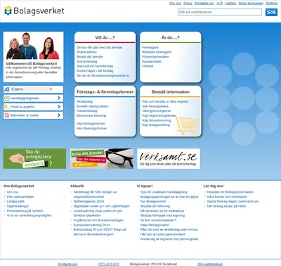 Nytt från Bolagsverket startsida 2015