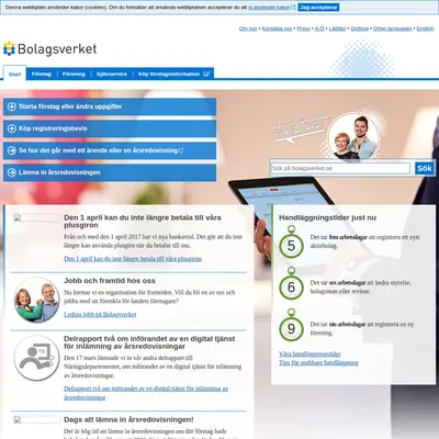 Nytt från Bolagsverket startsida 2017