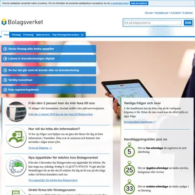 Nytt från Bolagsverket startsida 2019