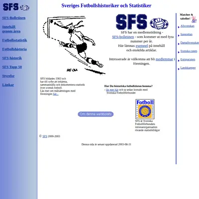 SFS - Bolletinen startsida 2003