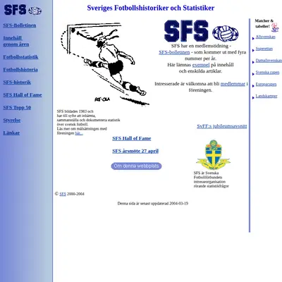 SFS - Bolletinen startsida 2004