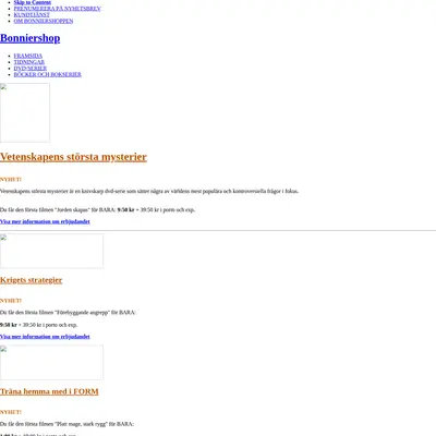 bonniershop.nu startsida 2008