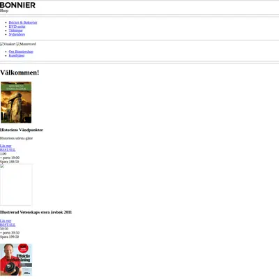bonniershop.nu startsida 2012