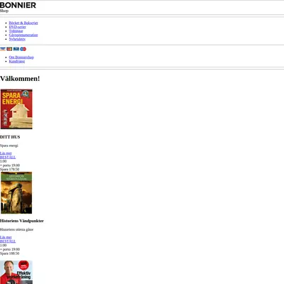 bonniershop.nu startsida 2013