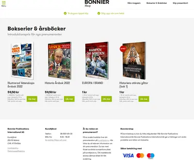 bonniershop.nu startsida 2023