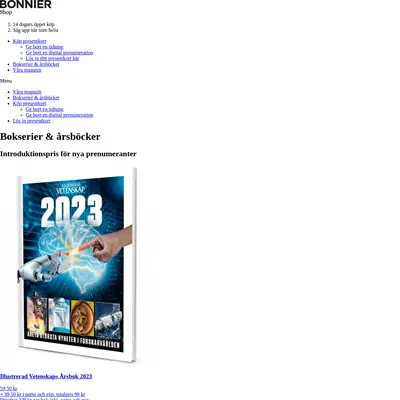 bonniershop.nu startsida 2024