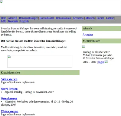 BonsaiBladet startsida 2007