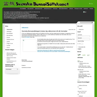 BonsaiBladet startsida 2012