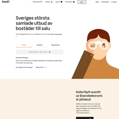 booli.se startsida 2023