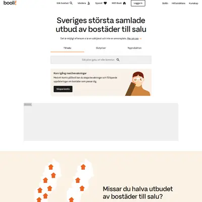 booli.se startsida 2024