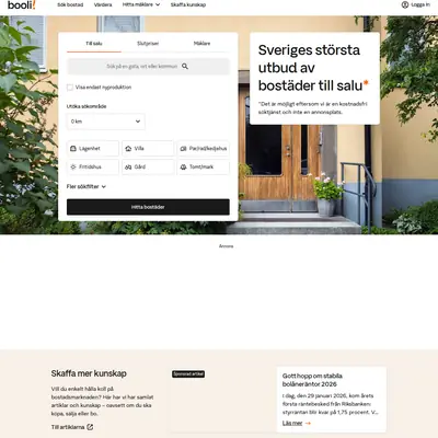 booli.se startsida 2026