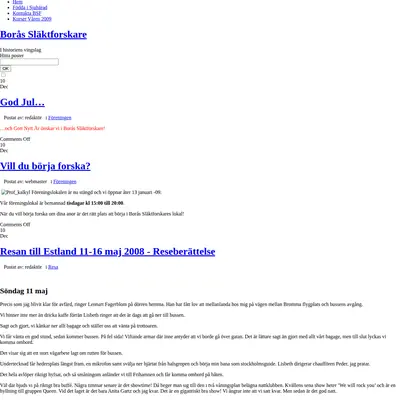 Borås Släktblad startsida 2008