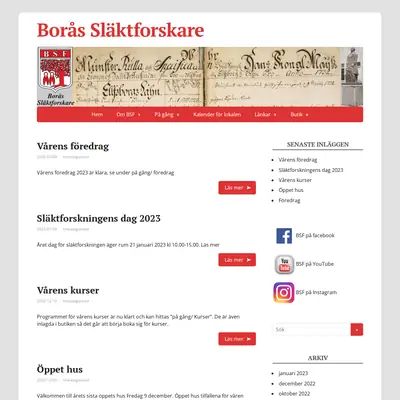 Borås Släktblad startsida 2023