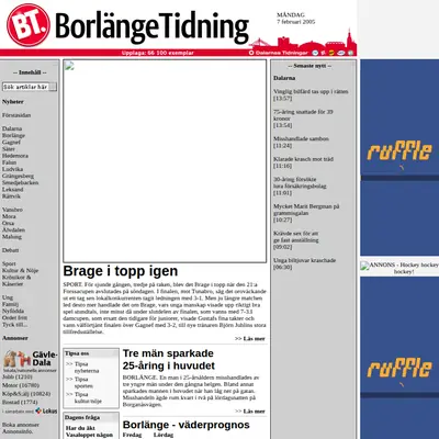 Borlänge Tidning startsida 2005