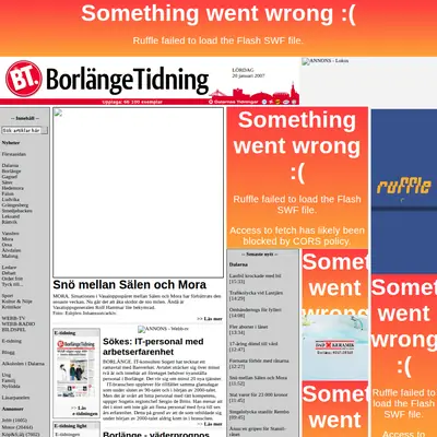 Borlänge Tidning startsida 2007